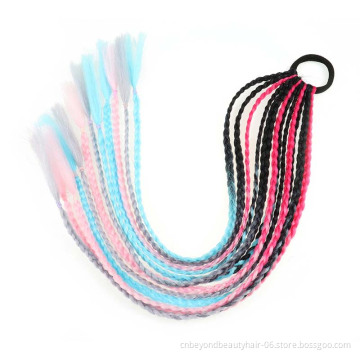 Synthetic Accessories Wig Headband Girls Twist Braid Rope Headdress Braided Colored Rubber Band Hair Braids